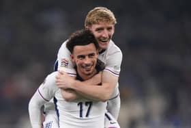 Call on us: England's Curtis Jones (left) and Anthony Gordon impressed in England's Nations League win over Greece (Picture: Bradley Collyer/PA Wire)