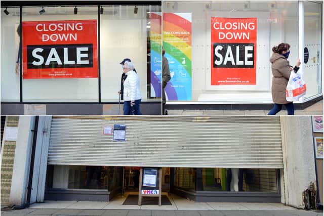 Retail outlets and hairdressers could finally reopen their doors to the public this week, but several South Shields shops were displaying closing down signs.
