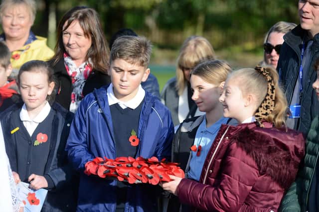 Crowds held a two minute silence at 11am.