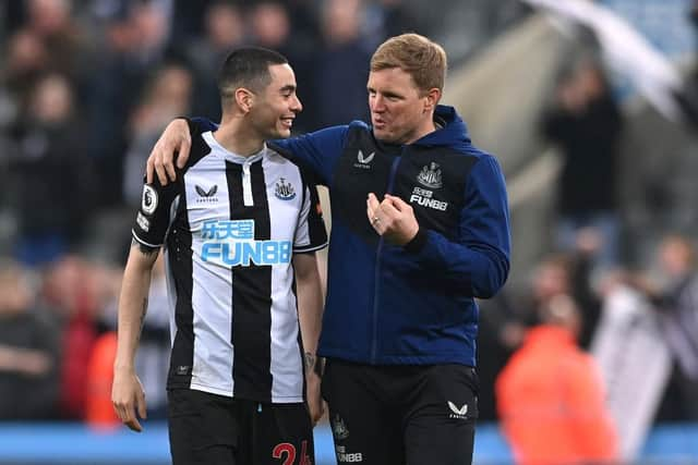 Miguel Almiron bagged a brace as Eddie Howe's side defeated Gateshead in a pre-season friendly (Photo by Stu Forster/Getty Images)