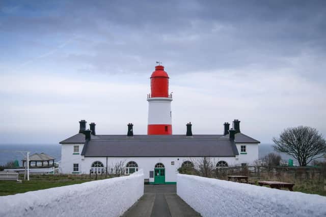 Souter Lighthouse entrance in winter