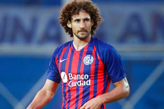 Former Newcastle United captain Fabricio Coloccini playing for San Lorenzo.