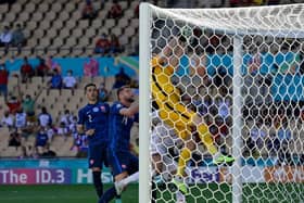 Newcastle United goalkeeper Martin Dubravka conceded an own goal in Slovakia's 5-0 defeat to Spain. (Photo by JAVIER SORIANO/POOL/AFP via Getty Images)
