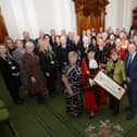 South Tyneside Council keyworkers receive the Freedom of the Borough - Mayor Cllr Pat Hay, Mayoress Jean Copp, Leader Cllr Tracey Dixon, and Chief Executive Jonathan Tew - at South Shields Town Hall.