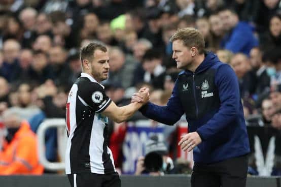 Newcastle United's Ryan Fraser and Eddie Howe have been nominated for Player and Manager of the Month awards (Photo by Ian MacNicol/Getty Images)