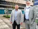 Andrew Dawson of Castle Building Services, left, with  Adrian Bartle, of UK Land Estates.