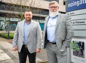 Andrew Dawson of Castle Building Services, left, with  Adrian Bartle, of UK Land Estates.