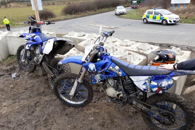 Picture of bikes issued by Northumbria Police after action by officers at the weekend