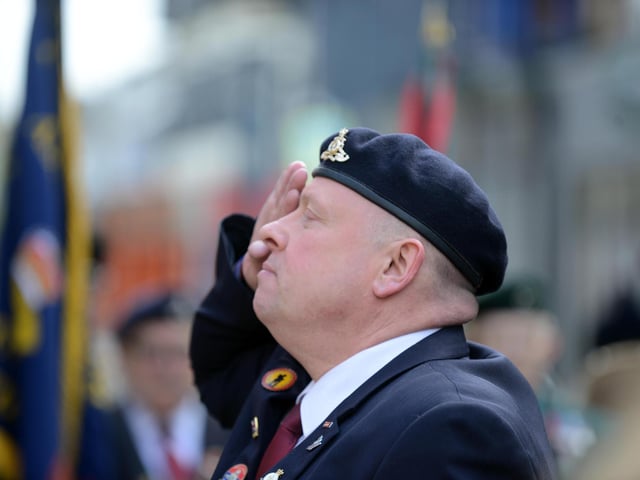 Anzac Day service at the John Simpson Kirkpatrick memorial statue.