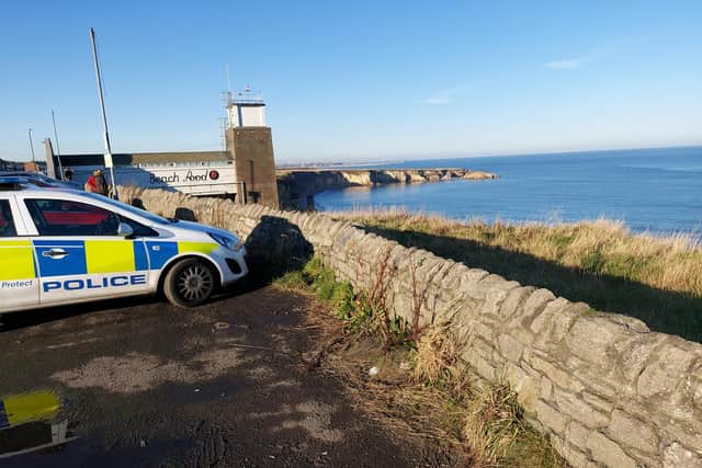 Police at Marsden Cliffs, South Shields