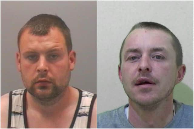 Northumbria Police has welcomed the custodial sentences of Marc Punton, left, and Daniel Taylor.