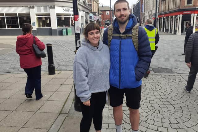 Sam Cryer, 28, with girlfriend Steph Jakeway, 24. Sam believes the UK has not taken advantage of its island location in the fight against Covid.