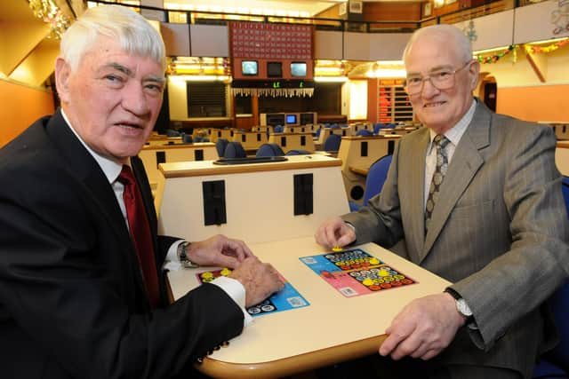 Retiring Crown Bingo owners, brothers Tommy and Michael Hearn, right in 2013.