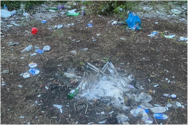 Bottles and cans dumped in Hebburn Riverside Park earlier in April.