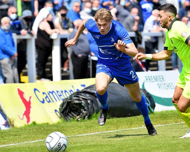 Lewis Cass in action for Hartlepool United against Weymouth. Picture by FRANK REID