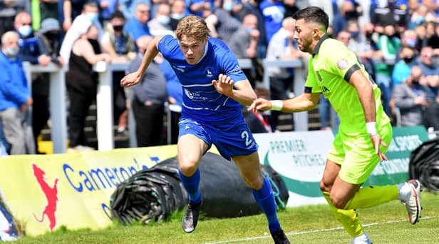 Lewis Cass in action for Hartlepool United against Weymouth. Picture by FRANK REID