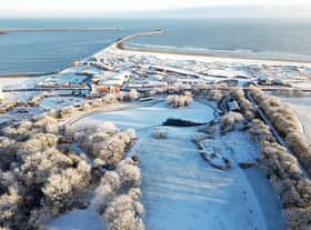 South Shields woke up to a blanket of snow and ice blanket over Marine Park on Tuesday (December 13).