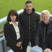 New partners, from left, Angela Mackay, of Unifi, Mariners manager Kevin Phillips, club chairman Geoff Thompson and Peter Joynson, of Synergi.
