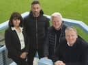 New partners, from left, Angela Mackay, of Unifi, Mariners manager Kevin Phillips, club chairman Geoff Thompson and Peter Joynson, of Synergi.