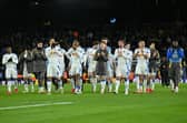 LEEDS UNITED: The home players celebrate together after beating Sunderland 2-1 at Elland Road (Image: Bruce Rollinson)