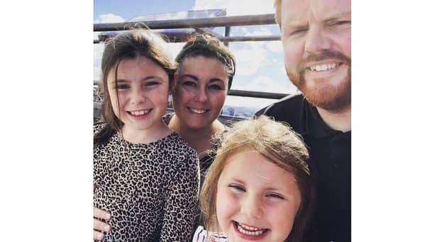Keir and Rachelle with daughters Willow and Everly