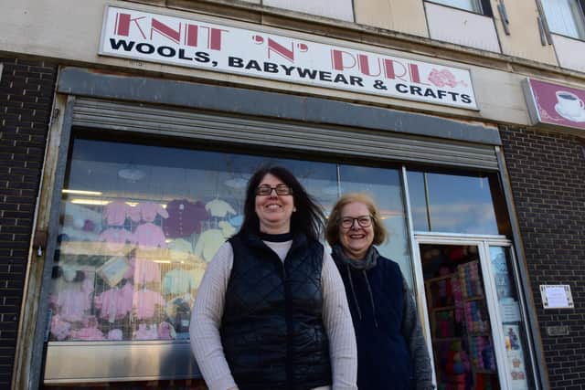 Susan Harris and Jacqueline Brown of Knit 'N' Purl.
