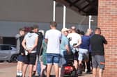 Supporters were forced to stand in the blazing sun