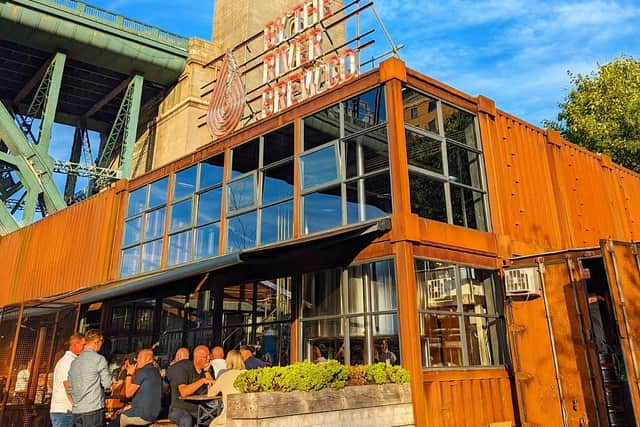 The restaurant is part of the shipping container complex beneath the Tyne Bridge