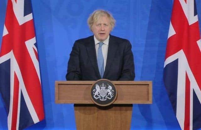 Prime Minister Boris Johnson during a media briefing in Downing Street on Monday, April 5. Picture: PA Video/PA Wire