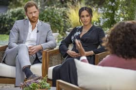 Ker-Ching. The Duke and Duchess of Sussex during their interview with Oprah Winfrey which was broadcast in the US on March 7.