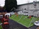 Storm Arwen aftermath at Dougie's Tavern, Hebburn.