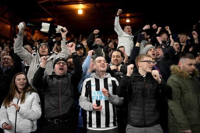 Newcastle United fans at Selhurst Park last month.