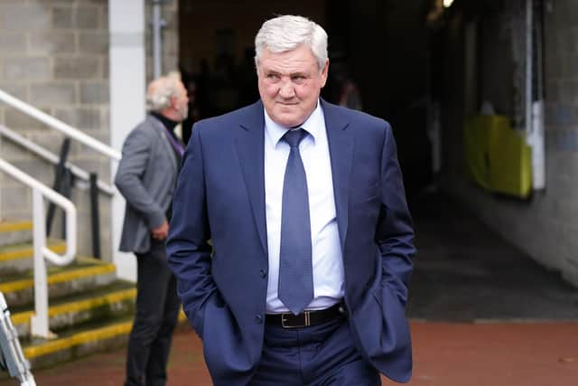 Steve Bruce arrives at St James's Park.