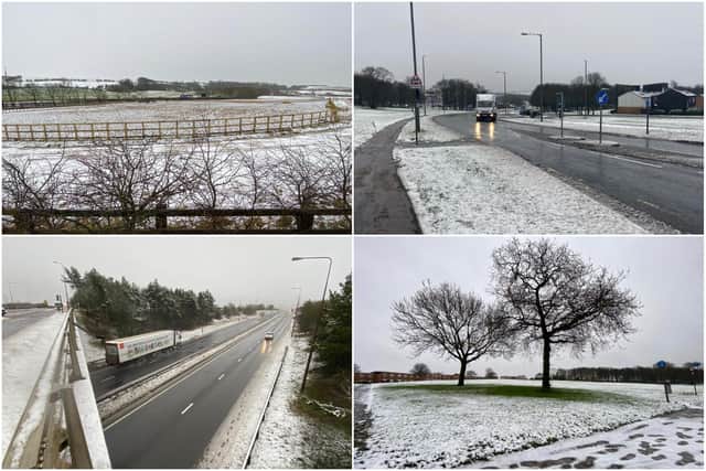 Snow has covered parts of the North East.