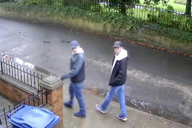 John Bothick and Colin Cram on CCTV. Picture: Northumbria Police.