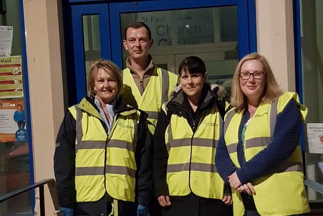 Emma Lewell-Buck, right, heads out with volunteers from South Tyneside Street Angels in 2018.