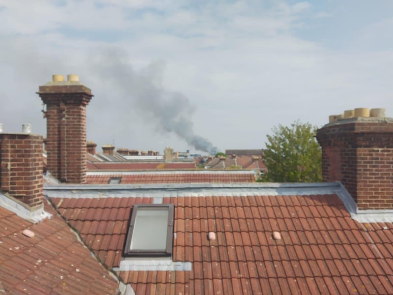 A fire has broken out in Goldsmith Avenue, Southsea in Portsmouth on April 28. Picture Rosie Cooper