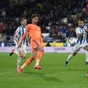 HUDDERSFIELD, ENGLAND - FEBRUARY 12: Jacob Murphy of Cardiff City scores his sides first goal during the Sky Bet Championship match between Huddersfield Town and Cardiff City at John Smith's Stadium on February 12, 2020 in Huddersfield, England. (Photo by George Wood/Getty Images)