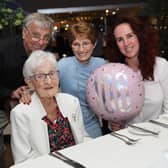 From left Warren Blencoe, Lorna Hannan, Lorna’s daughter Lorna Blencoe and Karbon Homes’ Lindsey Porter
