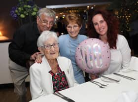 From left Warren Blencoe, Lorna Hannan, Lorna’s daughter Lorna Blencoe and Karbon Homes’ Lindsey Porter