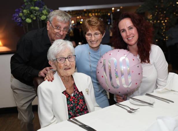 From left Warren Blencoe, Lorna Hannan, Lorna’s daughter Lorna Blencoe and Karbon Homes’ Lindsey Porter