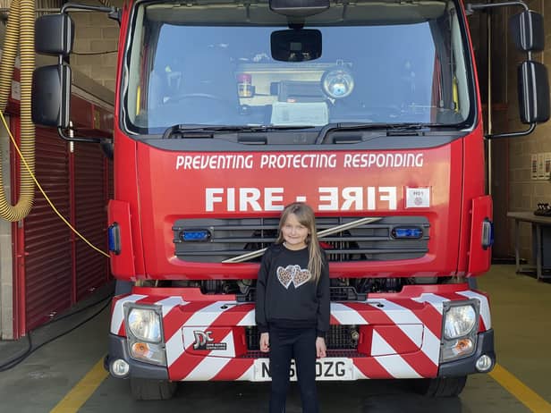 Olivia was thanked by the fire service today.