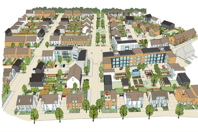 Artist impressions of one of three villages in proposals for ‘Laverick Park Garden Community Development’ south of Fellgate, South Tyneside.