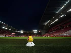 Premier League match ball. (Photo by Jon Super - Pool/Getty Images)