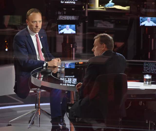 Health Secretary Matt Hancock during his appearance on the BBC1 current affairs programme, The Andrew Marr Show. Picture date: Sunday June 6, 2021.