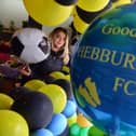 Thanks A Bunch Aimee Stead showing support for Hebburn Town FC ahead of their FA Vase final.