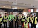 Councillor Glenn Thompson with South Shields KFC staff taking part in litter pick