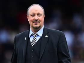Rafael Benitez, manager of Newcastle United, looks on prior to the Premier League match between Fulham FC and Newcastle United at Craven Cottage on May 12, 2019 in London, United Kingdom.