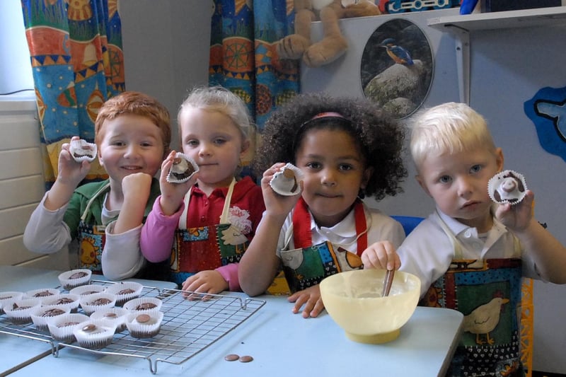 A cooking session in the nursery class. Recognise anyone?