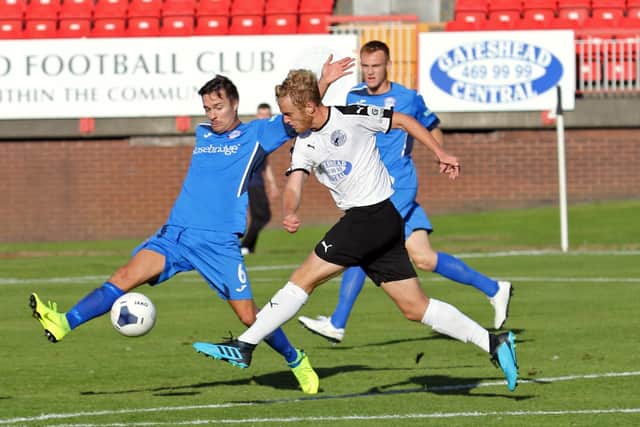Greg Olley in action for Gateshead, picture by Charles Waugh.